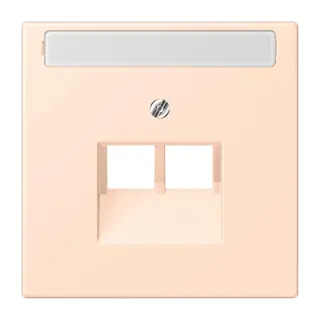Jung Abdeckung für IAE/UAE-Anschlussdosen 2 x 8-polig, mit Schriftfeld, Thermoplast lackiert, Serie LS, rose pâle LC969-2NAUA228