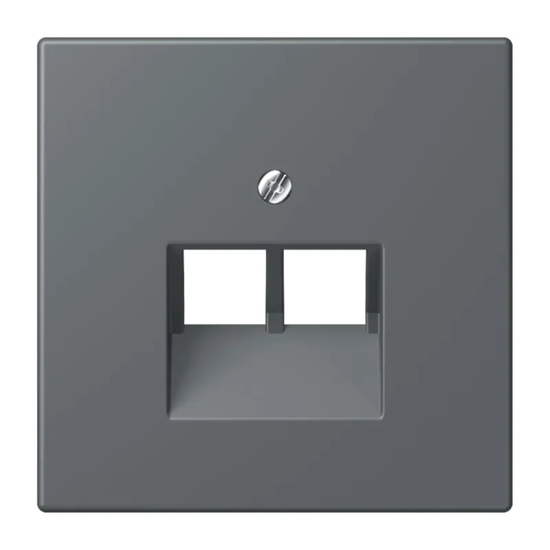 Jung Abdeckung für IAE/UAE-Anschlussdosen 2 x 8-polig, Thermoplast lackiert, Serie LS, gris foncé 31 LC969-2UA202