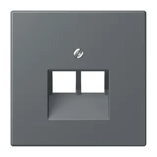 Jung Abdeckung für IAE/UAE-Anschlussdosen 2 x 8-polig, Thermoplast lackiert, Serie LS, gris foncé 31 LC969-2UA202