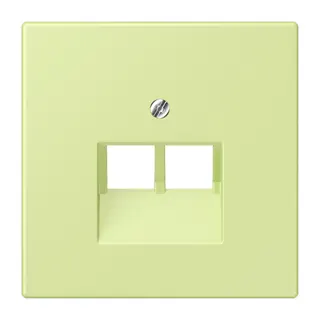 Jung Abdeckung für IAE/UAE-Anschlussdosen 2 x 8-polig, Thermoplast lackiert, Serie LS, vert jaune clair LC969-2UA222