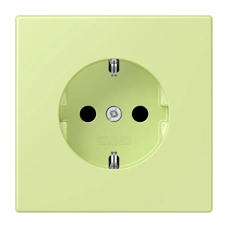 Jung SCHUKO Steckdose, 16 A 250 V ~, ohne Krallen, Serie LS, vert jaune clair LC1520N222