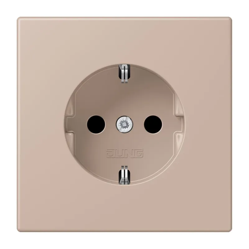 Jung SCHUKO Steckdose, 16 A 250 V ~, ohne Krallen, Serie LS, ombre br?lée claire LC1520N240