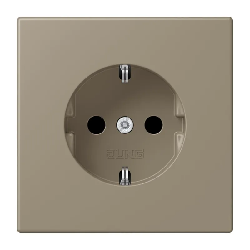 Jung SCHUKO Steckdose, 16 A 250 V ~, Schraubklemmen, Serie LS, ombre naturelle moyenne LC1521242