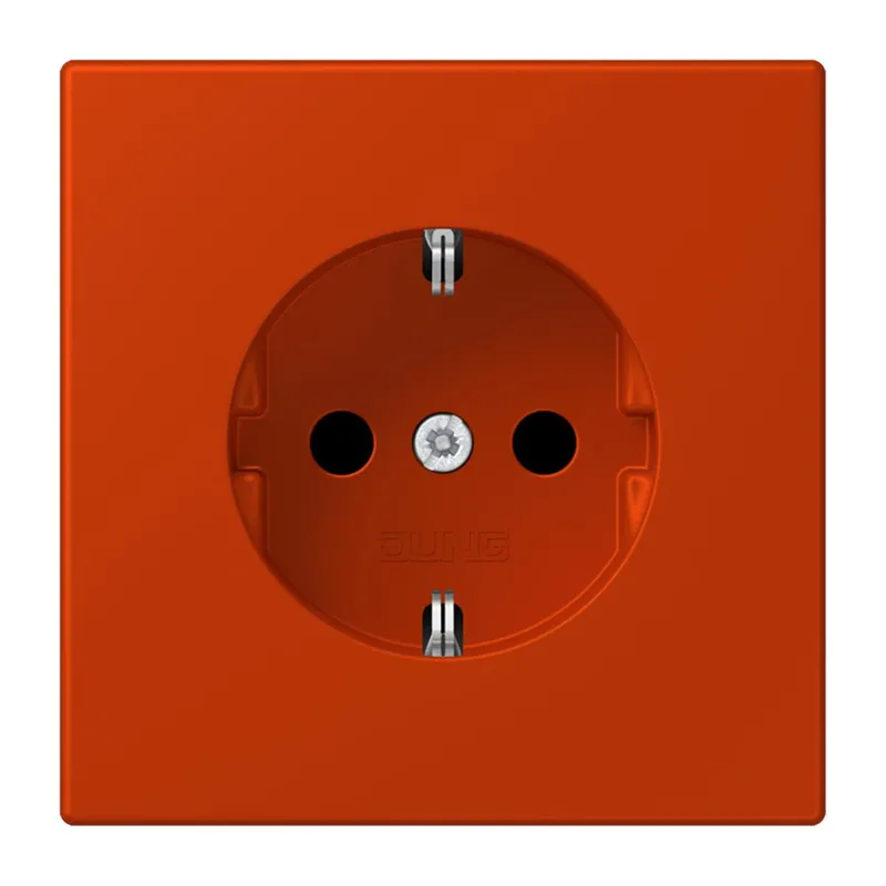 Jung SCHUKO Steckdose, 16 A 250 V ~, ohne Krallen, Serie LS, rouge vermillon 59 LC1520N244
