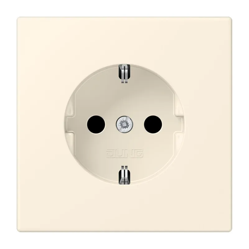 Jung SCHUKO Steckdose, 16 A 250 V ~, ohne Krallen, Serie LS, blanc ivoire LC1520N245