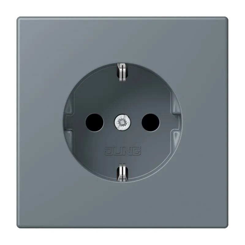 Jung SCHUKO Steckdose, 16 A 250 V ~, ohne Krallen, Serie LS, gris 59 LC1520N251