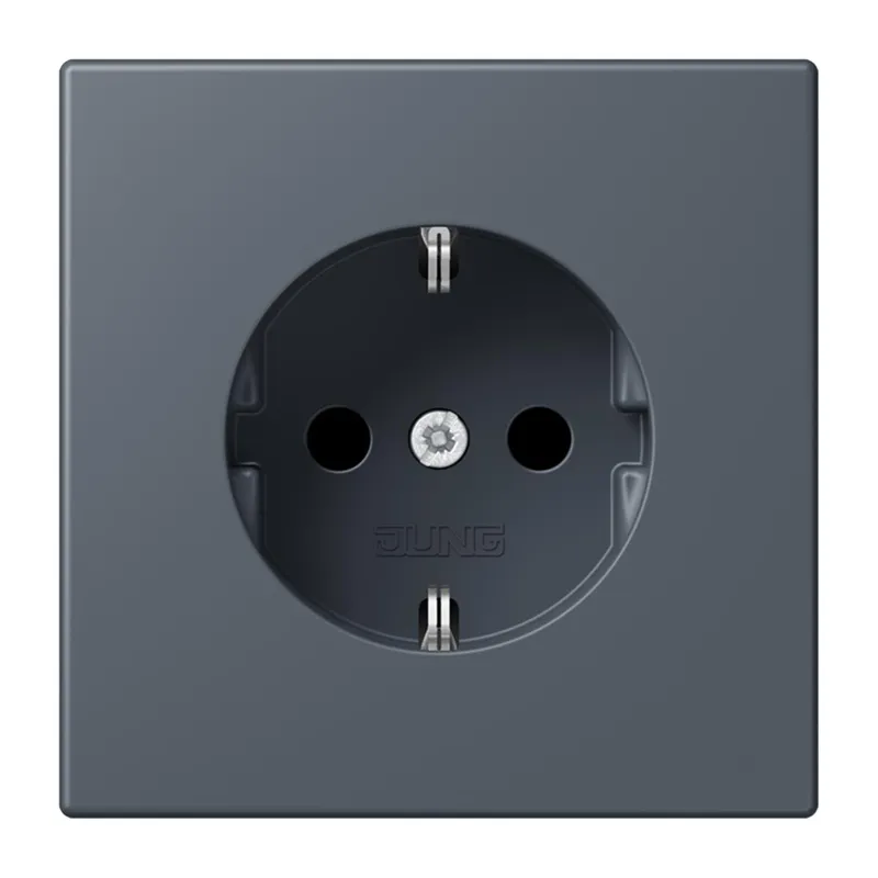 Jung SCHUKO Steckdose, 16 A 250 V ~, Schraubklemmen, Serie LS, gris fonce 59 LC1521262