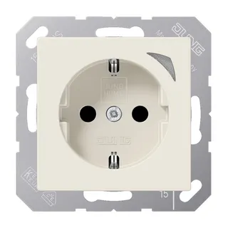 Jung HOME SCHUKO® Steckdose, 16 A 250 V ~, Energy, Schraubklemmen, mit Funktionsanzeige, SAFETY+, Thermoplast, BTA1521SE