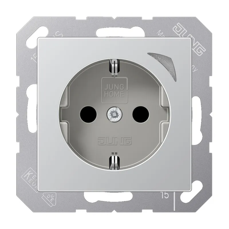 Jung HOME SCHUKO® Steckdose, 16 A 250 V ~, Energy, Schraubklemmen, mit Funktionsanzeige, SAFETY+, Thermoplast BTA1521SEAL