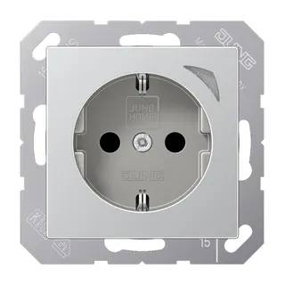 Jung HOME SCHUKO® Steckdose, 16 A 250 V ~, Energy, Schraubklemmen, mit Funktionsanzeige, SAFETY+, Thermoplast BTA1521SEAL