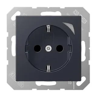 Jung HOME SCHUKO® Steckdose, 16 A 250 V ~, Energy, Schraubklemmen, mit Funktionsanzeige, SAFETY+, Thermoplast BTA1521SEANM
