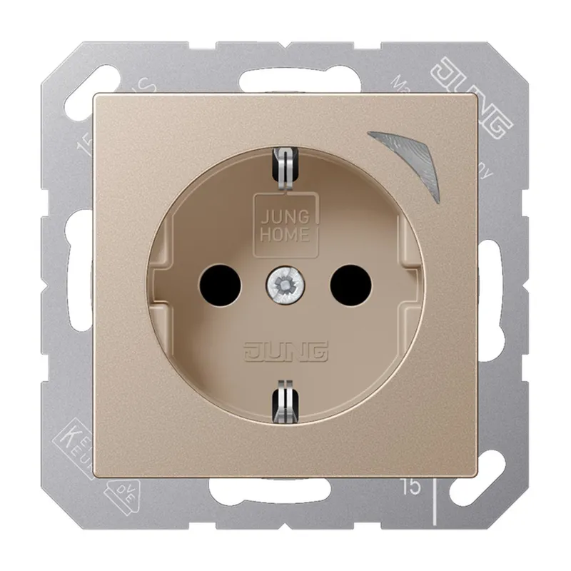 Jung HOME SCHUKO® Steckdose, 16 A 250 V ~, Energy, Schraubklemmen, mit Funktionsanzeige, SAFETY+, Thermoplast BTA1521SECH