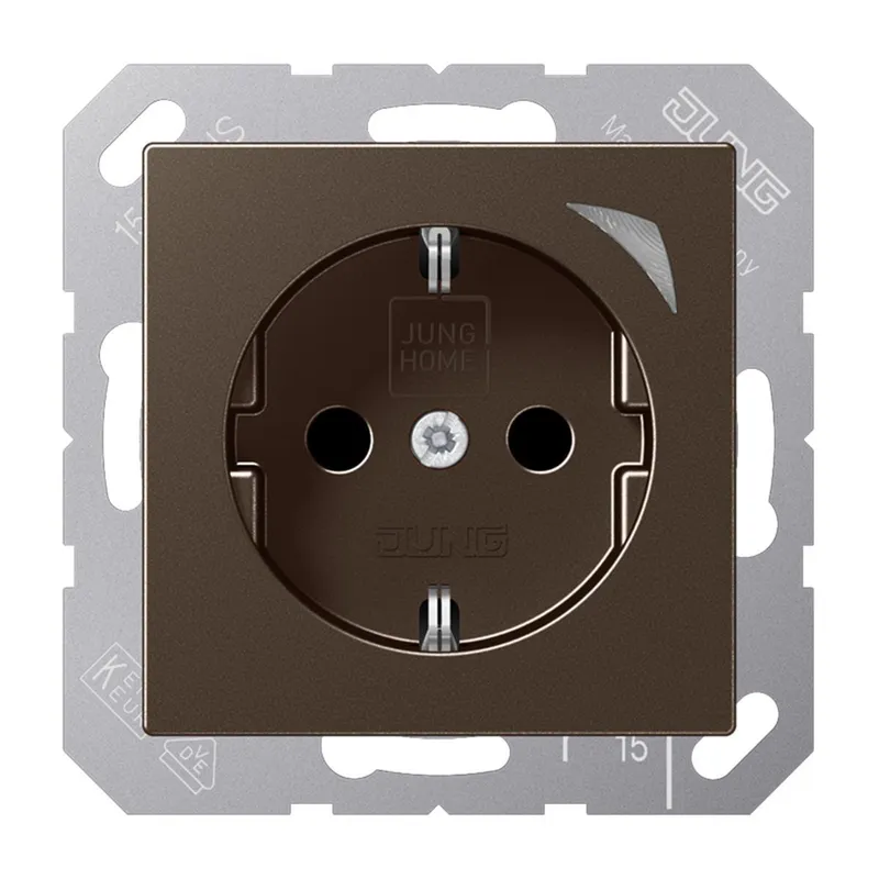 Jung HOME SCHUKO® Steckdose, 16 A 250 V ~, Energy, Schraubklemmen, mit Funktionsanzeige, SAFETY+, Thermoplast BTA1521SEMO