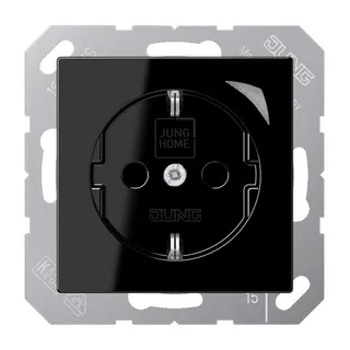 Jung HOME SCHUKO® Steckdose, 16 A 250 V ~, Energy, Schraubklemmen, mit Funktionsanzeige, SAFETY+, Thermoplast, BTA1521SESW