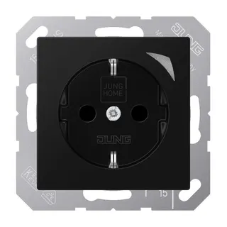 Jung HOME SCHUKO® Steckdose, 16 A 250 V ~, Energy, Schraubklemmen, mit Funktionsanzeige, SAFETY+, Thermoplast BTA1521SESWM