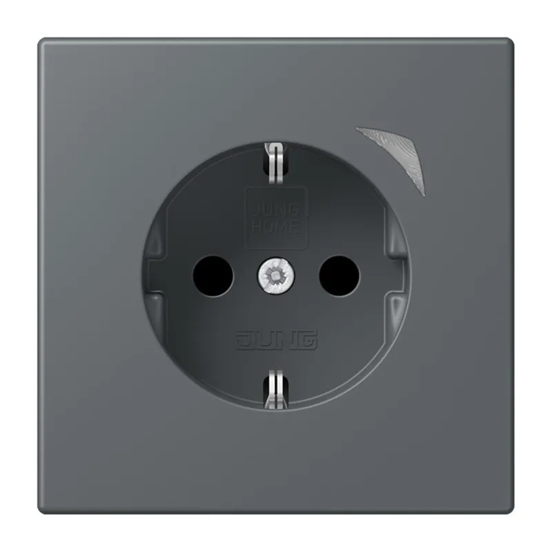 Jung HOME SCHUKO® Steckdose, 16 A 250 V ~, Energy, Schraubklemmen, mit Funktionsanzeige, SAFETY+, Thermoplast BTLC1521SE202