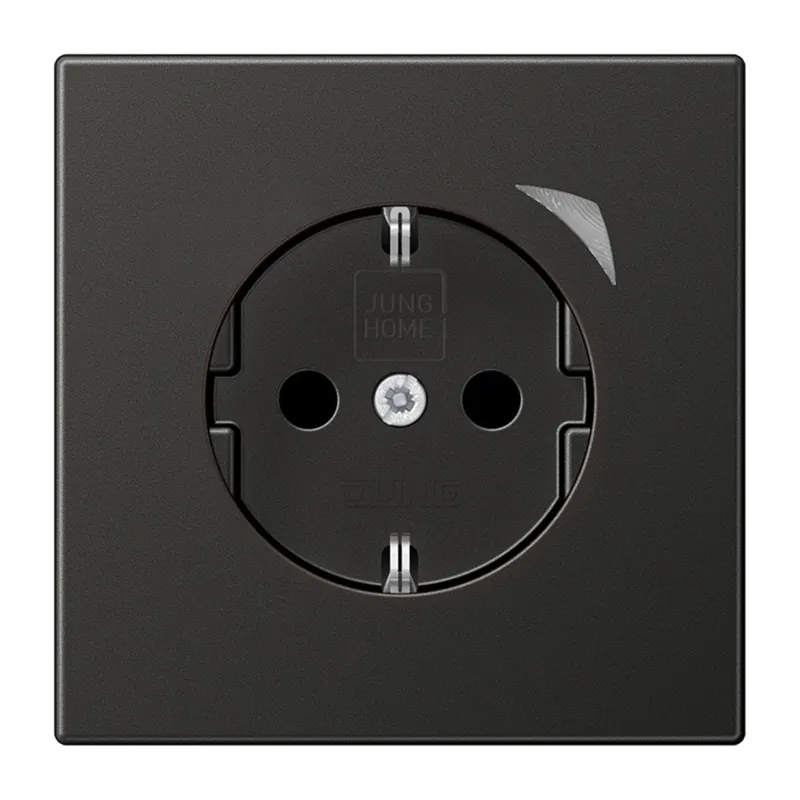 Jung SCHUKO Steckdose, 16 A 250 V ~, Schraubklemmen, mit Funktionsanzeige, SAFETY+, Thermoplast lackiert, Serie LS, BTAL1521SAN-L