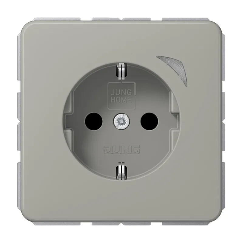 Jung SCHUKO Steckdose, 16 A 250 V ~, Schraubklemmen, mit Funktionsanzeige, SAFETY+, Aluminium eloxiert, Serie CD, p BTCD1521SEPT