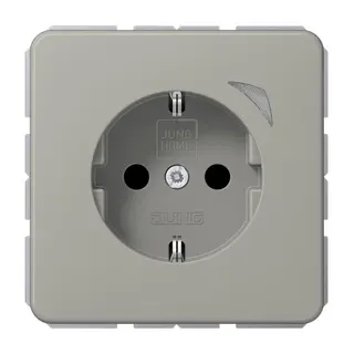 Jung SCHUKO Steckdose, 16 A 250 V ~, Schraubklemmen, mit Funktionsanzeige, SAFETY+, Aluminium eloxiert, Serie CD, p BTCD1521SEPT