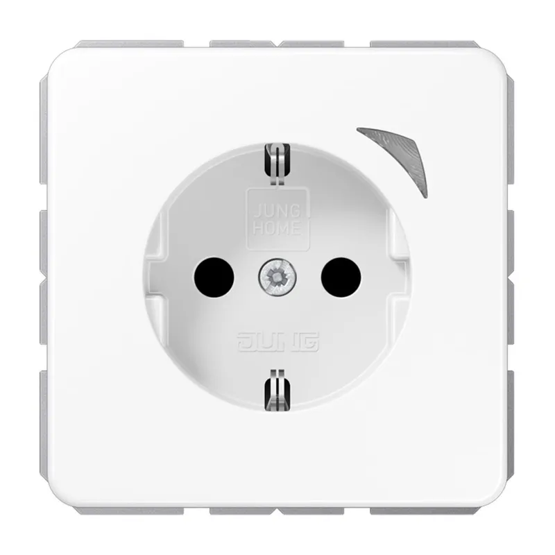 Jung SCHUKO Steckdose, 16 A 250 V ~, Schraubklemmen, mit Funktionsanzeige, SAFETY+, Duroplast, Serie CD, alpinweiß BTCD1521SEWW