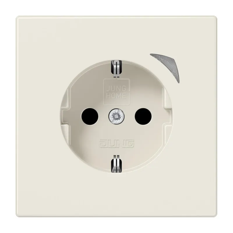 Jung SCHUKO Steckdose, 16 A 250 V ~, Schraubklemmen, mit Funktionsanzeige, SAFETY+, Thermoplast, Serie LS, weiß BTLS1521SE