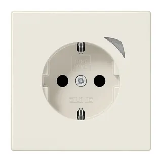 Jung SCHUKO Steckdose, 16 A 250 V ~, Schraubklemmen, mit Funktionsanzeige, SAFETY+, Thermoplast, Serie LS, weiß BTLS1521SE