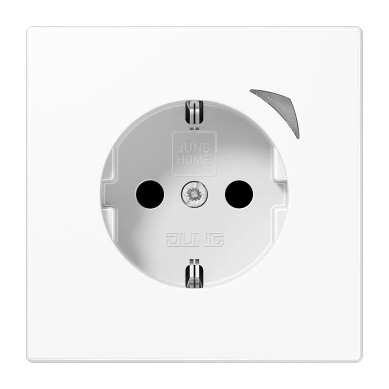 Jung SCHUKO Steckdose, 16 A 250 V ~, Schraubklemmen, mit Funktionsanzeige, SAFETY+, Thermoplast, Serie LS, alpinwei BTLS1521SEWW