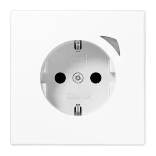 Jung SCHUKO Steckdose, 16 A 250 V ~, Schraubklemmen, mit Funktionsanzeige, SAFETY+, Thermoplast, Serie LS, alpinwei BTLS1521SEWW