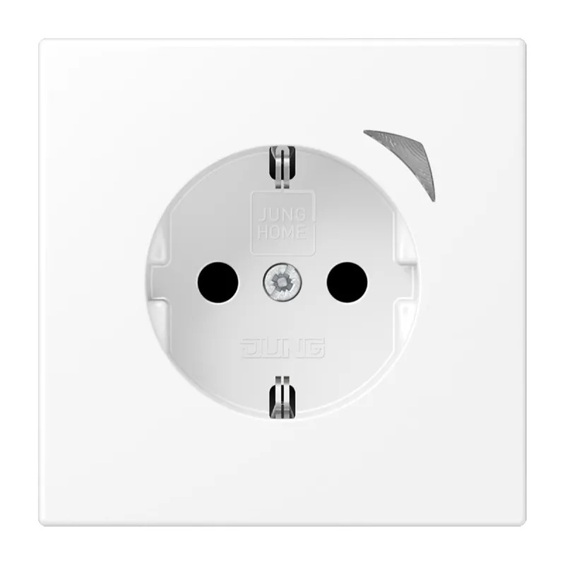 Jung SCHUKO Steckdose, 16 A 250 V ~, Schraubklemmen, mit Funktionsanzeige, SAFETY+, Thermoplast lackiert, Serie LS, BTLS1521SWWM