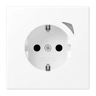 Jung SCHUKO Steckdose, 16 A 250 V ~, Schraubklemmen, mit Funktionsanzeige, SAFETY+, Thermoplast lackiert, Serie LS, BTLS1521SEWWM