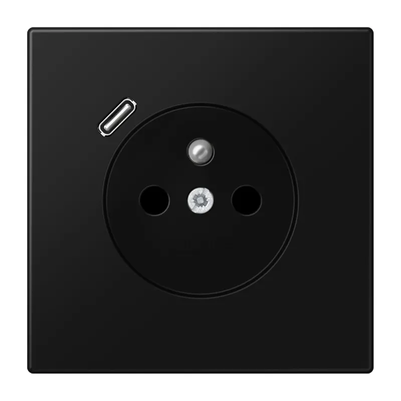 Jung Steckdose, französisch/belgisches System 16 A 250 V ~, mit USB-Ladegerät 1 x Typ C, SAFETY+, Serie LS, graphit LS1520F-18CSWM