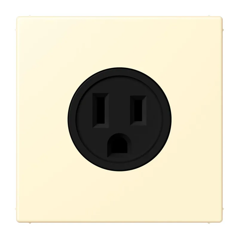 Jung Steckdose, US-Norm NEMA, 15 A 125 V ~, Schraubklemmen, ohne Krallen, Thermoplast lackiert, Serie LS, blanc LC521-15201