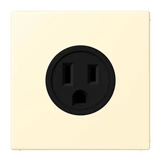 Jung Steckdose, US-Norm NEMA, 15 A 125 V ~, Schraubklemmen, ohne Krallen, Thermoplast lackiert, Serie LS, blanc LC521-15201