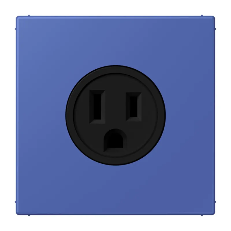 Jung Steckdose, US-Norm NEMA, 15 A 125 V ~, Schraubklemmen, ohne Krallen, Thermoplast lackiert, Serie LS, bleu outremer 31 LC521-15206