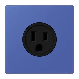 Jung Steckdose, US-Norm NEMA, 15 A 125 V ~, Schraubklemmen, ohne Krallen, Thermoplast lackiert, Serie LS, bleu outremer 31 LC521-15206