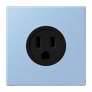 Jung Steckdose, US-Norm NEMA, 15 A 125 V ~, Schraubklemmen, ohne Krallen, Thermoplast lackiert, Serie LS, outremer moyen LC521-15207