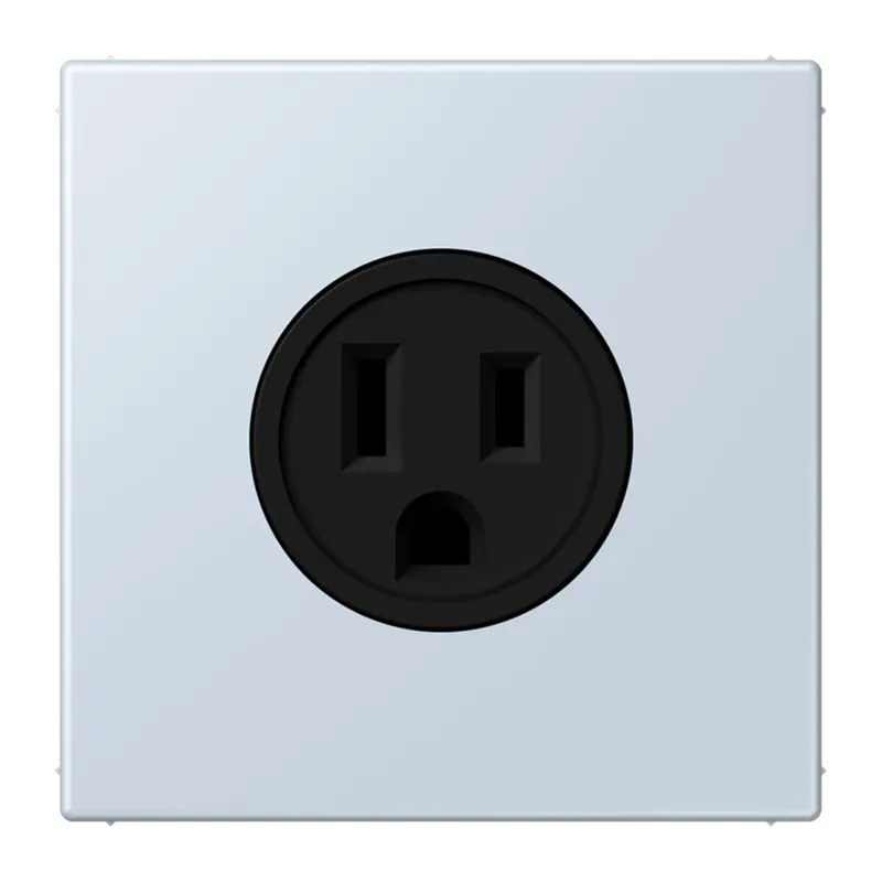 Jung Steckdose, US-Norm NEMA, 15 A 125 V ~, Schraubklemmen, ohne Krallen, Thermoplast lackiert, Serie LS, outremer pale LC521-15209