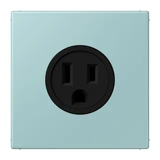 Jung Steckdose, US-Norm NEMA, 15 A 125 V ~, Schraubklemmen, ohne Krallen, Thermoplast lackiert, Serie LS, céruléen clair LC521-15214