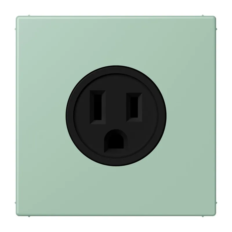 Jung Steckdose, US-Norm NEMA, 15 A 125 V ~, Schraubklemmen, ohne Krallen, Thermoplast lackiert, Serie LS, vert anglais clair LC521-15217
