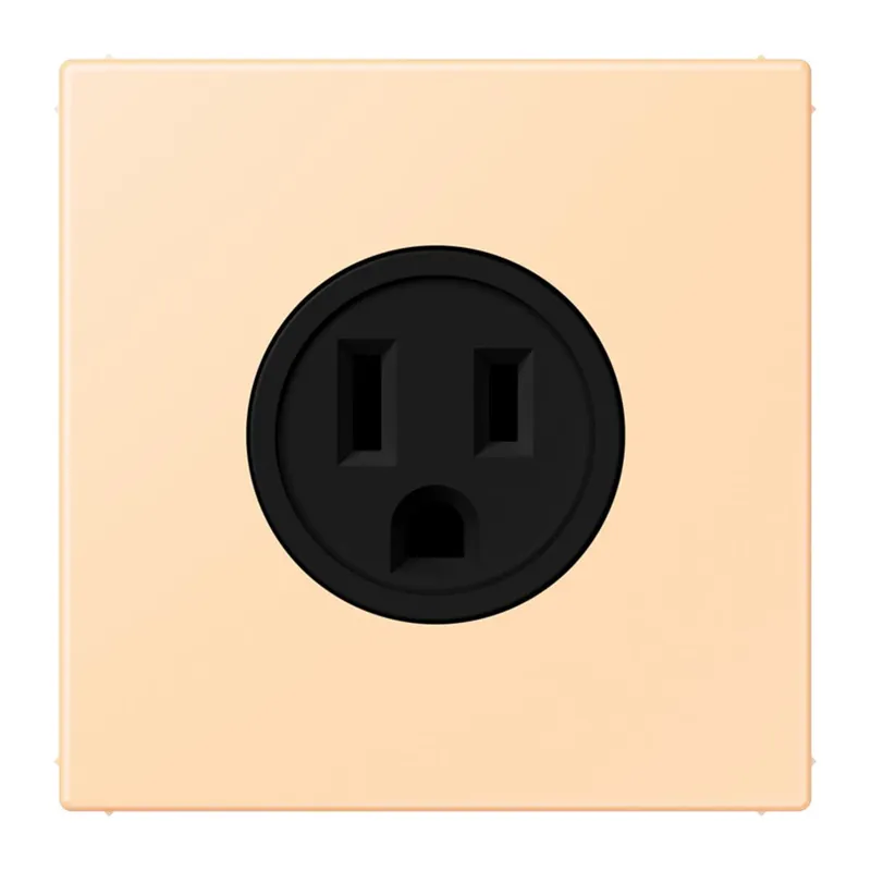 Jung Steckdose, US-Norm NEMA, 15 A 125 V ~, Schraubklemmen, ohne Krallen, Thermoplast lackiert, Serie LS, ocre LC521-15223
