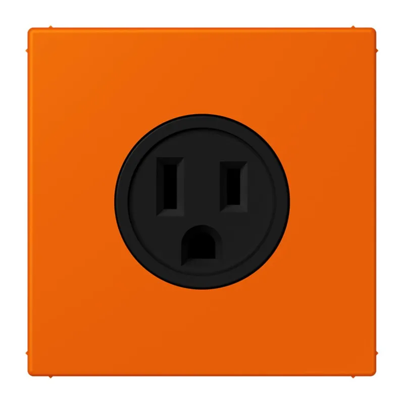 Jung Steckdose, US-Norm NEMA, 15 A 125 V ~, Schraubklemmen, ohne Krallen, Thermoplast lackiert, Serie LS, orange LC521-15224