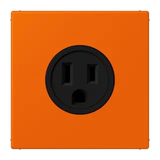 Jung Steckdose, US-Norm NEMA, 15 A 125 V ~, Schraubklemmen, ohne Krallen, Thermoplast lackiert, Serie LS, orange LC521-15224