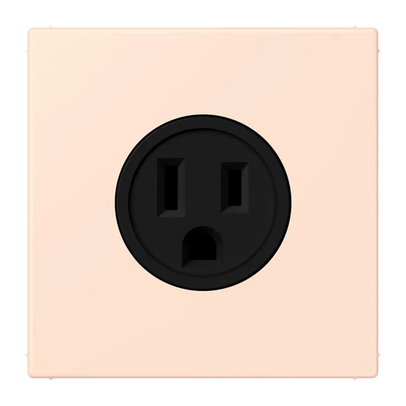 Jung Steckdose, US-Norm NEMA, 15 A 125 V ~, Schraubklemmen, ohne Krallen, Thermoplast lackiert, Serie LS, orange pâle LC521-15226