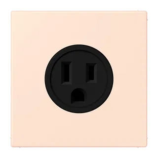 Jung Steckdose, US-Norm NEMA, 15 A 125 V ~, Schraubklemmen, ohne Krallen, Thermoplast lackiert, Serie LS, orange pâle LC521-15226