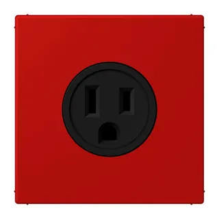 Jung Steckdose, US-Norm NEMA, 15 A 125 V ~, Schraubklemmen, ohne Krallen, Thermoplast lackiert, Serie LS, rouge vermillon 31 LC521-15227