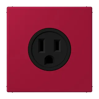 Jung Steckdose, US-Norm NEMA, 15 A 125 V ~, Schraubklemmen, ohne Krallen, Thermoplast lackiert, Serie LS, rouge carmin LC521-15229