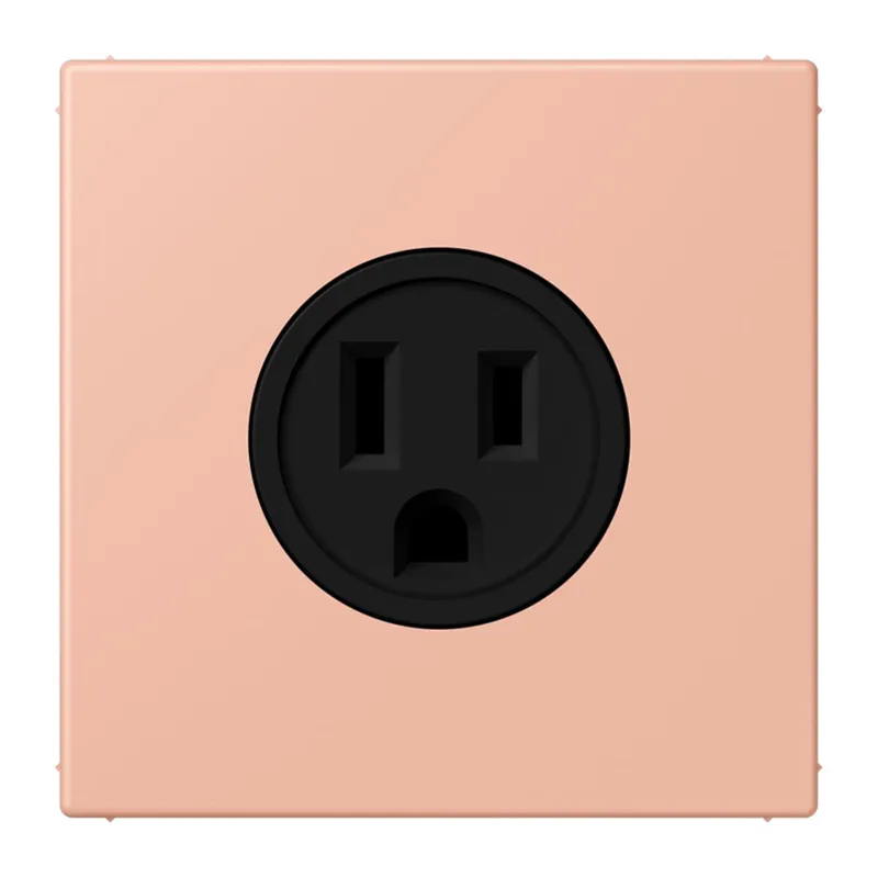Jung Steckdose, US-Norm NEMA, 15 A 125 V ~, Schraubklemmen, ohne Krallen, Thermoplast lackiert, Serie LS, rose clair LC521-15231
