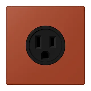 Jung Steckdose, US-Norm NEMA, 15 A 125 V ~, Schraubklemmen, ohne Krallen, Thermoplast lackiert, Serie LS, l'ocre rouge LC521-15232