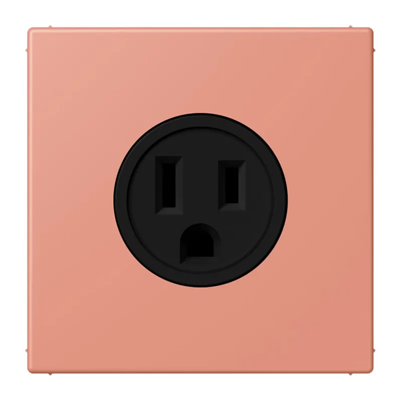 Jung Steckdose, US-Norm NEMA, 15 A 125 V ~, Schraubklemmen, ohne Krallen, Thermoplast lackiert, Serie LS, l'ocre rouge moyen LC521-15233