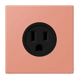 Jung Steckdose, US-Norm NEMA, 15 A 125 V ~, Schraubklemmen, ohne Krallen, Thermoplast lackiert, Serie LS, l'ocre rouge moyen LC521-15233